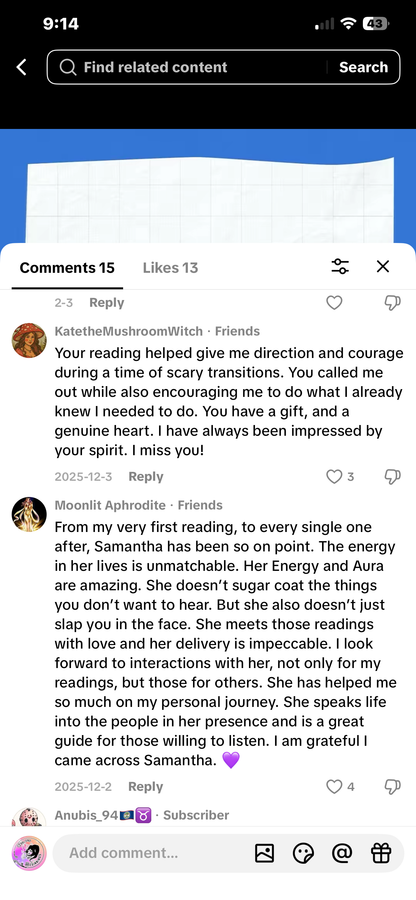 TIKTOK LIVE: MINI - 5 minutes personal read